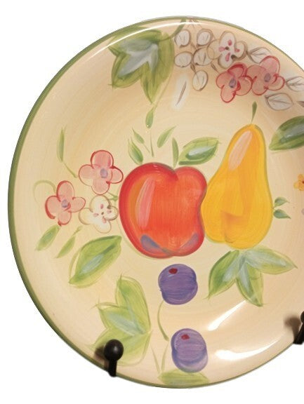 Gibson Designs FRUIT GROVE 4-Dinner Plates Apples Pears 11 1/8”D Fruit & Flowers