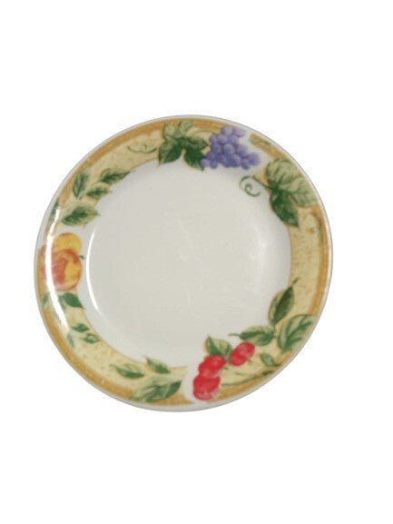 Gibson Designs FRUIT GROVE 4-Bread & Butter Plates 6 7/8”D White & Fruits