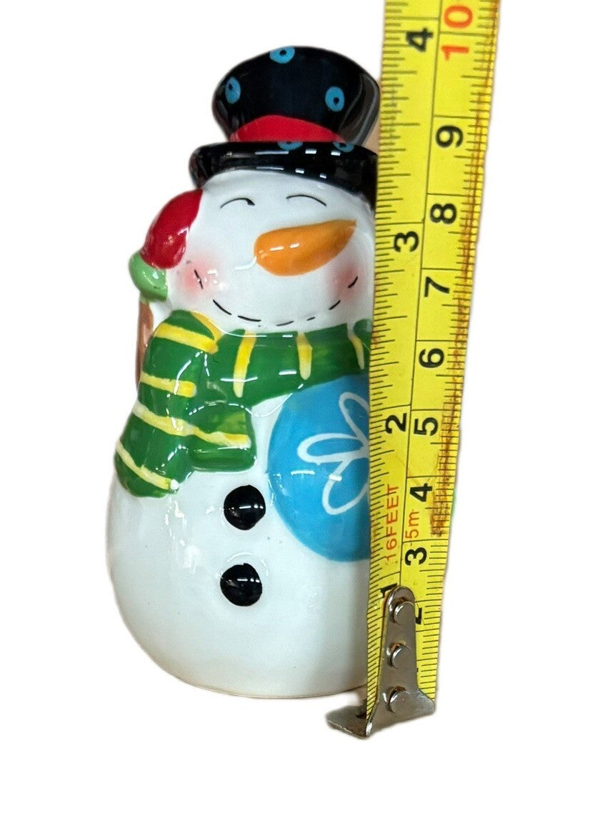 Santa Claus And Snowman Ceramic Salt & Pepper Shakers