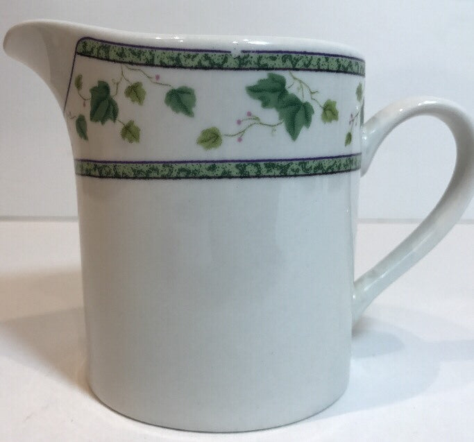 Sango IVY CHARM Chop Plate, Creamer, Sugar Bowl & Lid Service Set 8854 Oven Safe