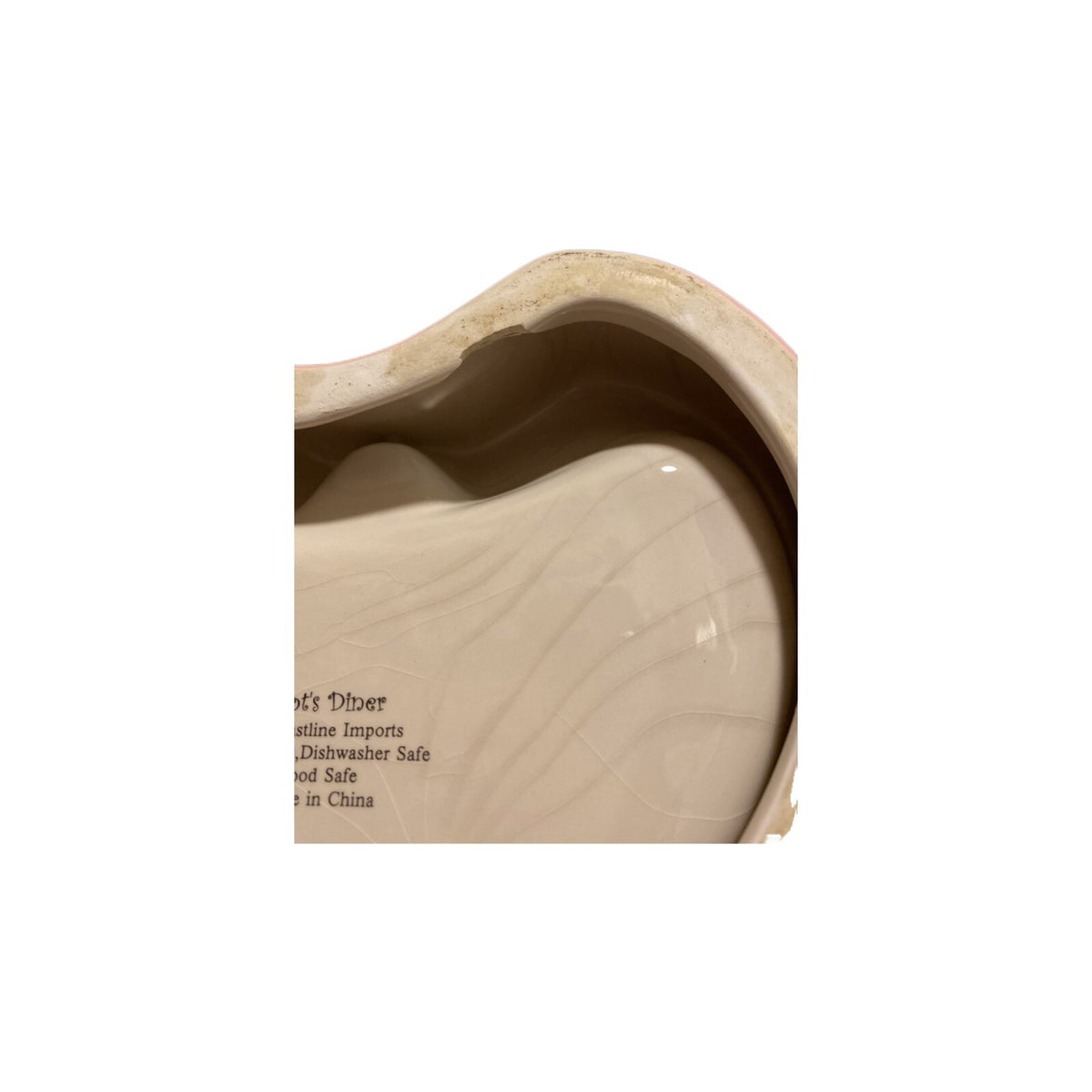 Spot's Diner Pet Bowl Ceramic Cat Dog Food Water Heart Shaped Coastline Imports