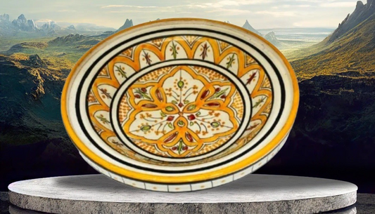 Handmade Moroccan Bhar Orange Pasta Bowl 9.5/8” Tagine Style Terracotta No Lid