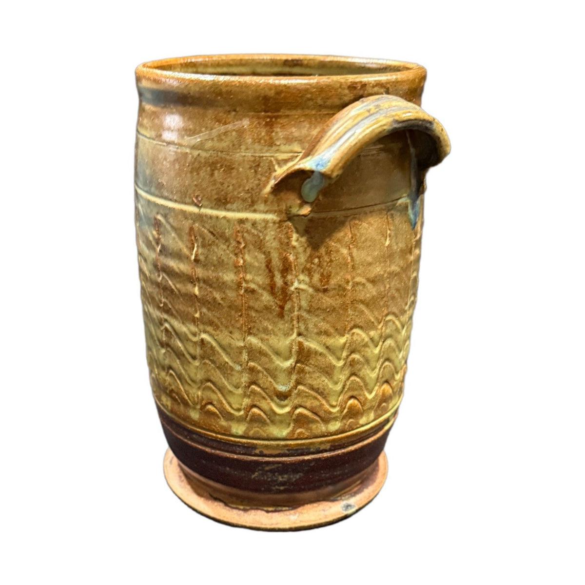 Signed A. Griffin 2011 Studio Pottery Vessel Vase Utensil Holder 9”x6” Art