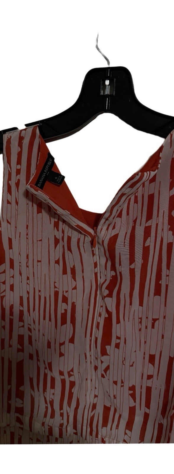 Banana Republic Women’s Blouse Size 6 Orange Sleeveless Layered Print Top