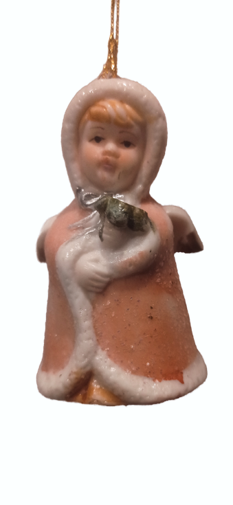 3-Angels Hanging Christmas Tree Ceramic Ornament Xmas Wings Home Decor 3.5"