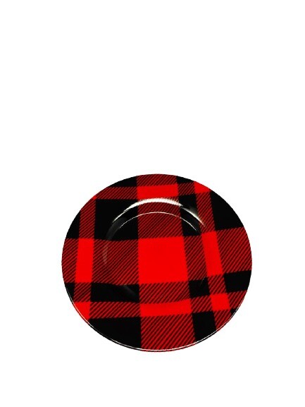 Rare FITZ & FLOYD  Black & Red Plaid Fine Porcelain FF.269 Dinnerware Collection