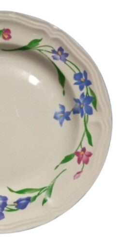 Vintage Gibson WHISPER Salad Plate 7 5/8” D Floral Iris Ceramic Dessert Dish