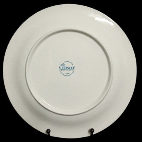 Gibson Designs FOUR SEASONS 4-Dinner Plates 10 ½” D White Embossed Fruit Floral