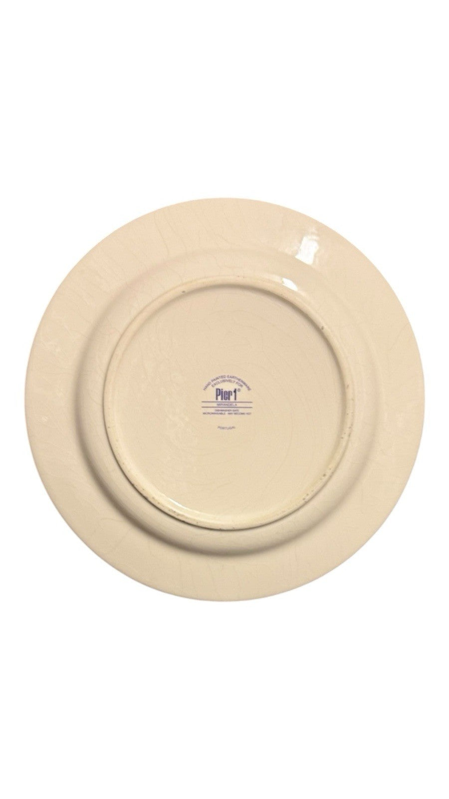 Pier 1 Mirandela Dinner Plates Set of 7 Hand Painted Earthenware Portugal 11”D