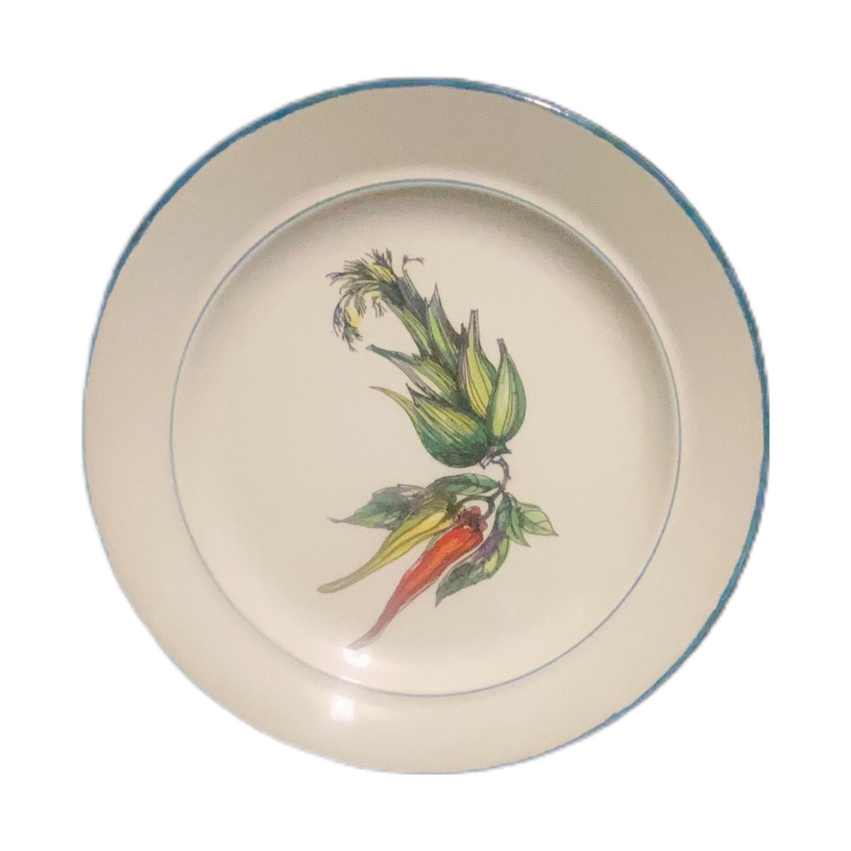 France 3-Salad Plates FAIENCE DE SAINT AMAND Bell Peppers-Hot Peppers-Scallions
