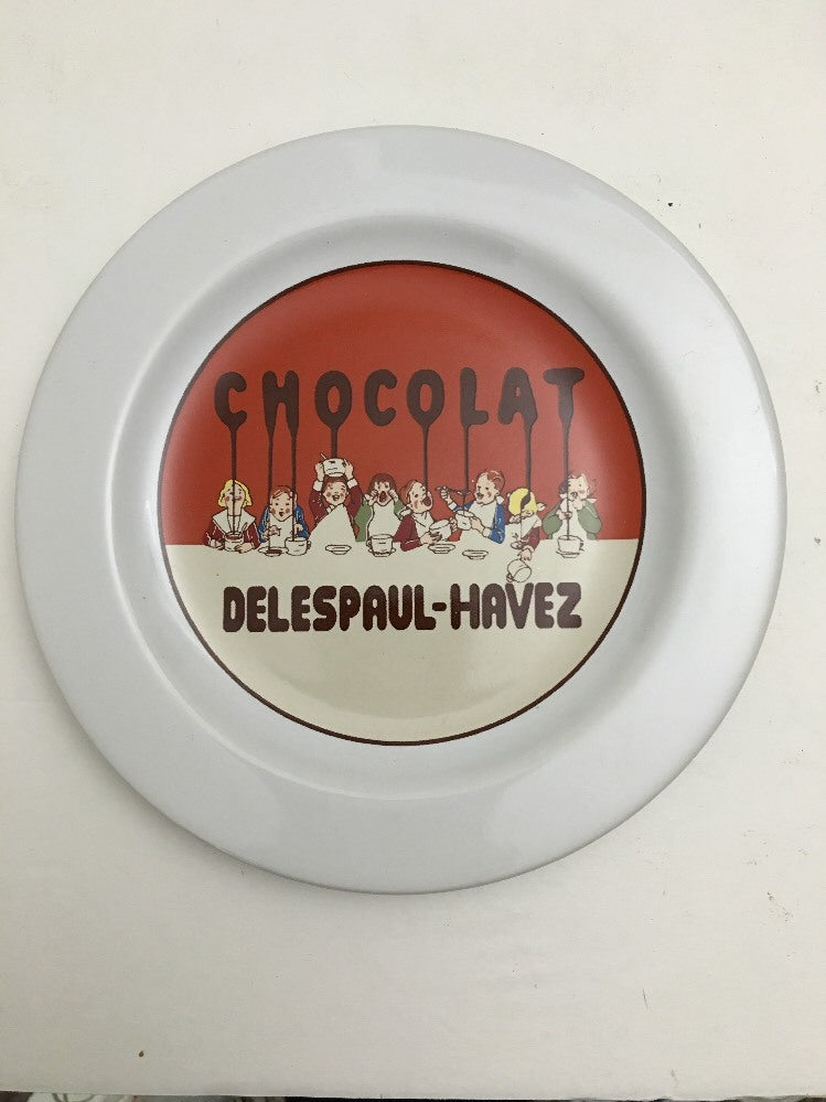 6-Pottery Barn CHOCOLATE Salad Plates Delespaul-Havez Ceramic Dessert Dish