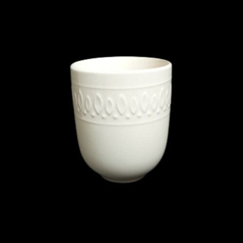 Gibson Designs WHITE DIAMONDS 2-Cups 10 oz White Embossed Oval Diamond Design