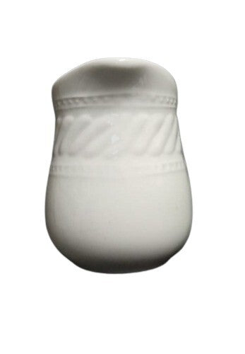 Gibson Designs IMPERIAL BRAID Creamer White Embossed Rope Dots Ceramic Dish 11oz