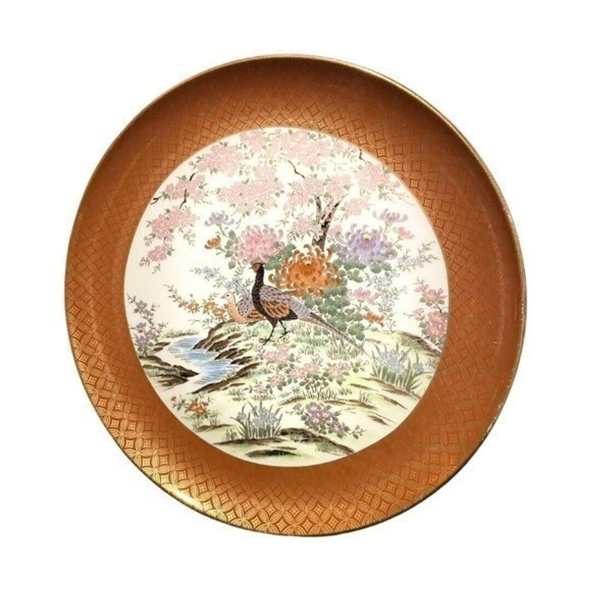 Vintage SHIBATA TOYO Hand-Painted Japanese Porcelain Plate Pheasant Gold Trim