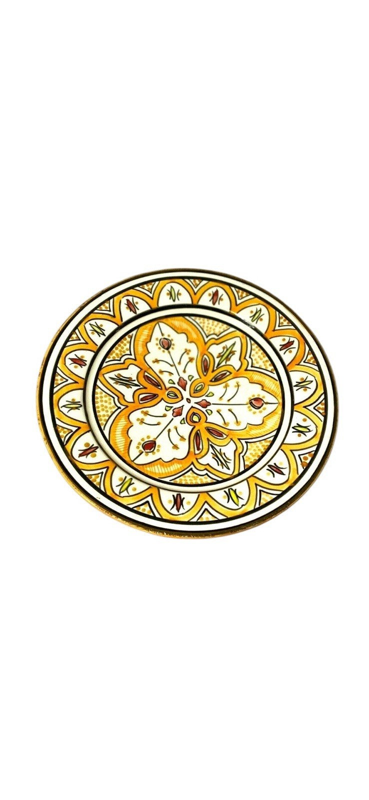 Moroccan Terracotta Pasta Bowl 10 1/4” Hand Painted Safi Pottery Orange