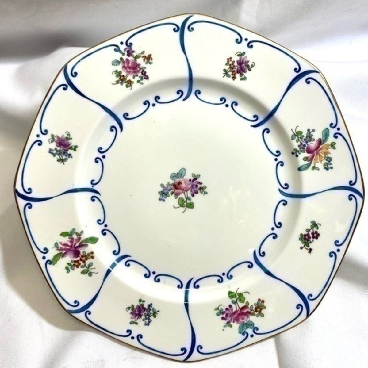 Rare BAILEY BANKS & BIDDLE 5-Dinner Plates Octagonal England 23645A Floral