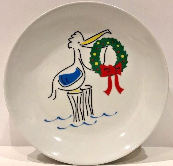 FLORIDA MARKETPLACE 4 Dessert Plates Manatee-Flamingos-Dolphin-Pelican 6 1/2" D