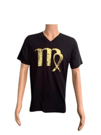T-SHIRT Zodiac Virgo Black and Golden Size MD. Men