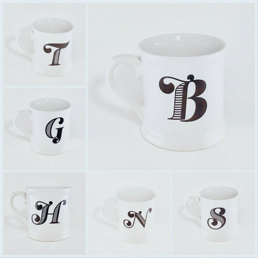 Holiday Home Monogram Ceramic Coffee Mug Personalized Name Letter Initial Cup 