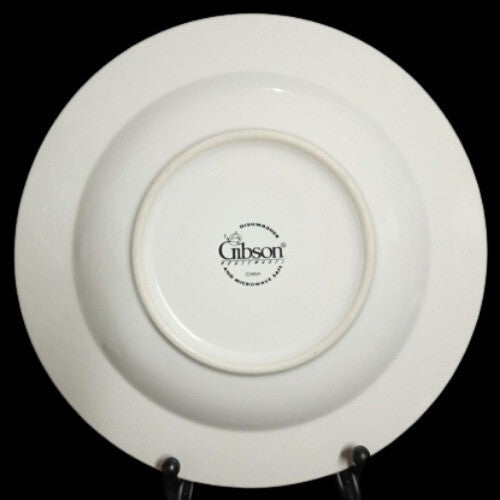 Gibson Designs HERB GARDENS 4-Rim Soup Bowls 8 ½” D Words On Rim Pasta Dish