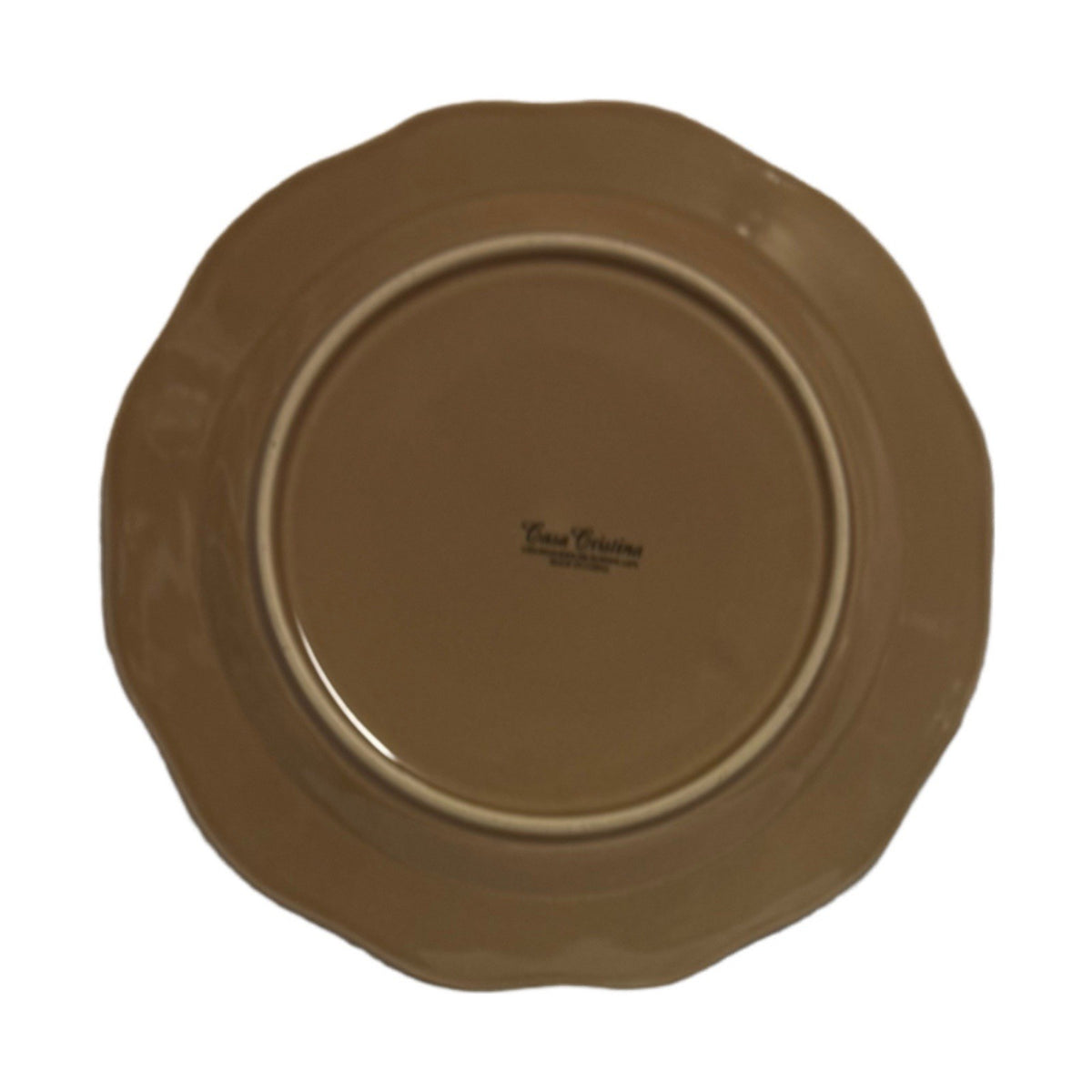 Casa Cristina Taupe Scalloped Dinner Plates Set of 3 – 10.5” Stoneware