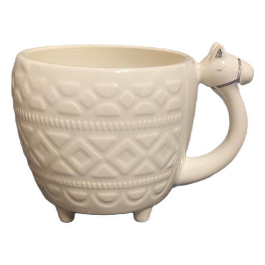 Opalhouse Camel-Handle Coffee Mug — Gold Accents, Ceramic