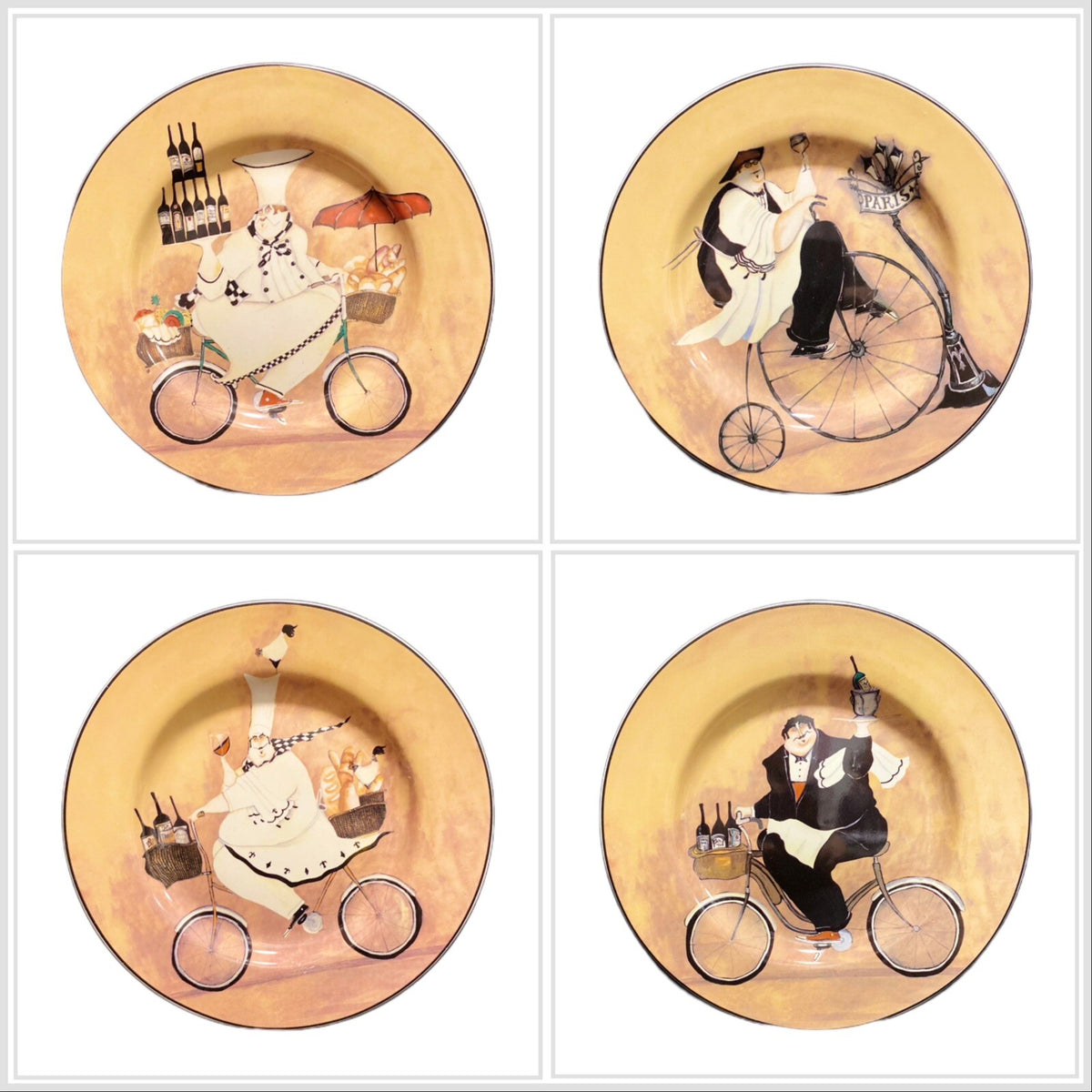 Sakura CHEFS TO GO 4 Salad Plates JENNIFER GARAND Stoneware Dessert Dinnerware