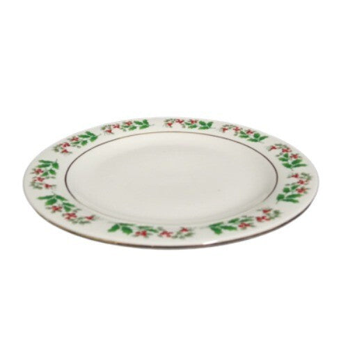 Gibson Everyday CHRISTMAS CHARM 4-Salad Plates 7" D Holly Berry Charm Dessert