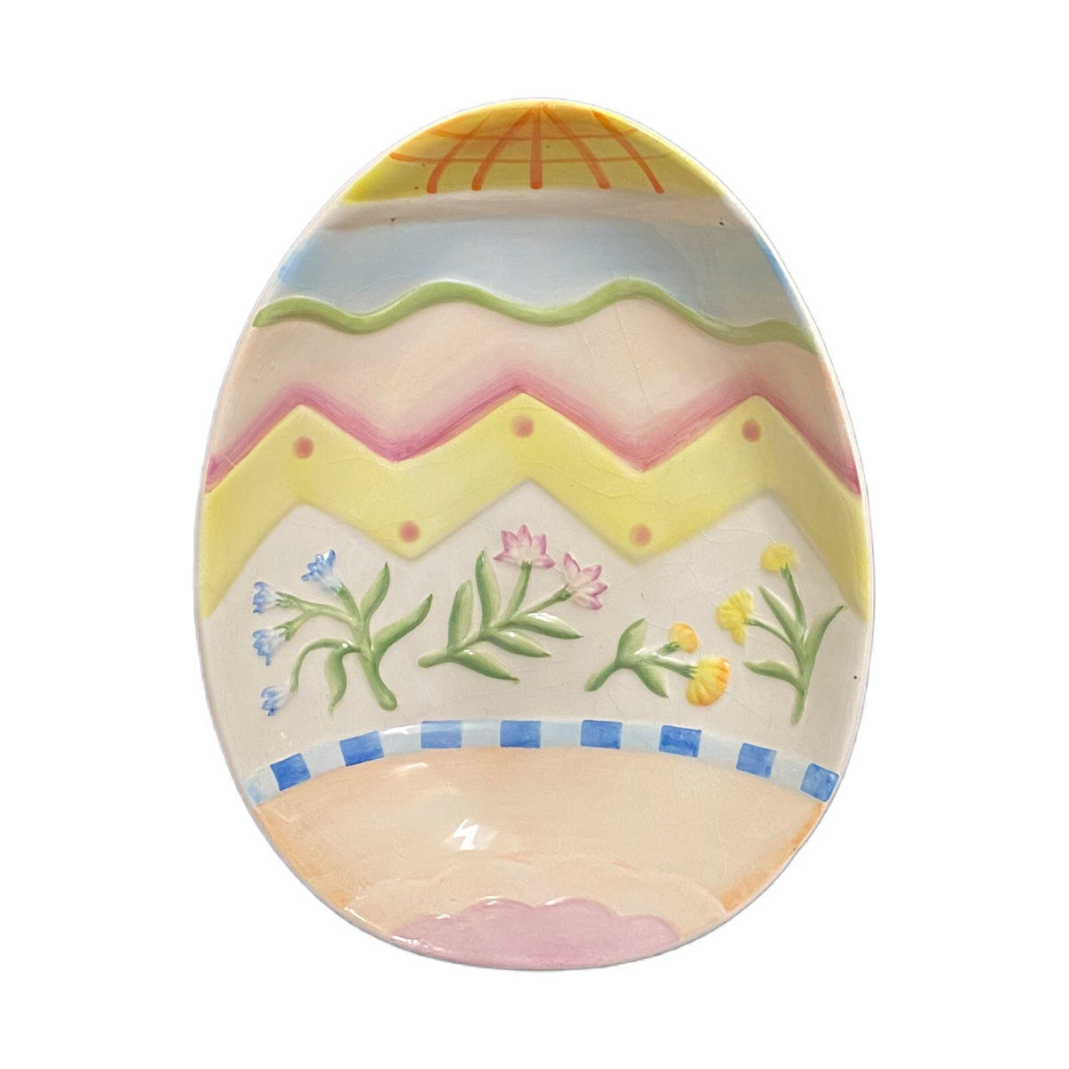 Fitz & Floyd 2-Easter Eggs Bowls ESCAPADES Ceramic Dish 7 1/8" x 5 1/2" W