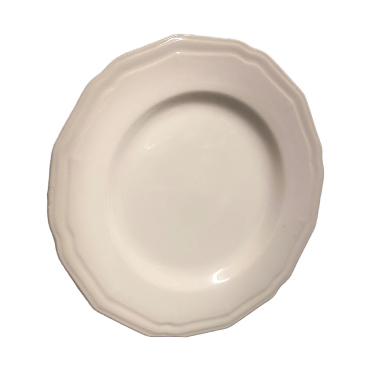 Gibson Designs PLEASANT HILL 6-Salad Plates Scalloped White Dessert Dinnerware