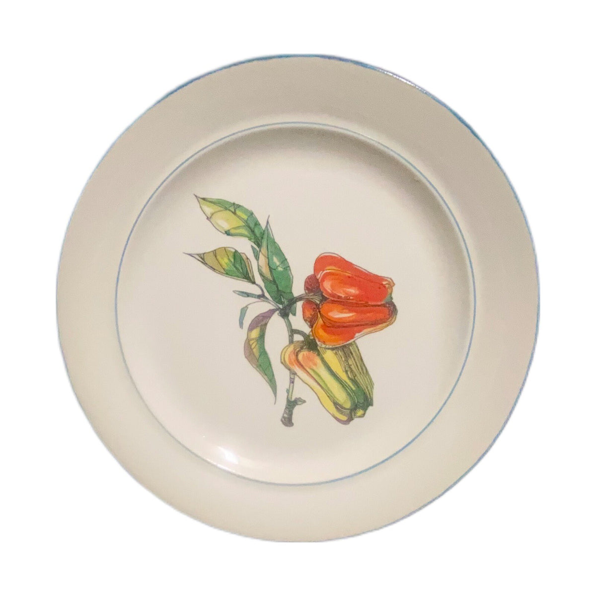 France 3-Salad Plates FAIENCE DE SAINT AMAND Bell Peppers-Hot Peppers-Scallions