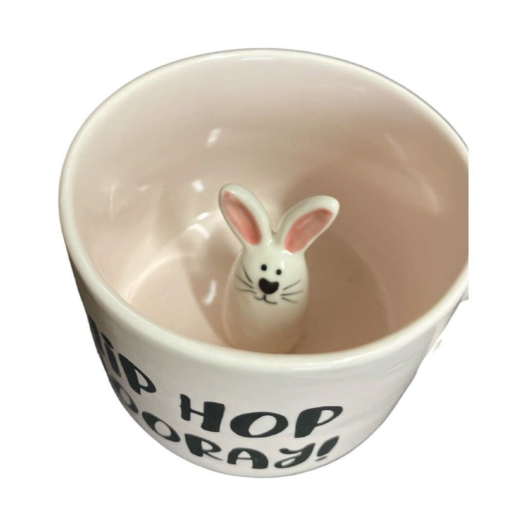 Whimsical Cupboard HIP HOP HOORAY Strawberry Street Mug Bunny Inside 3D Pink Cup