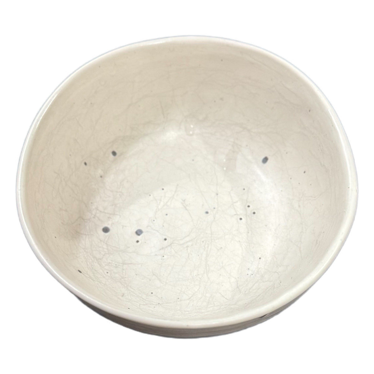 Gibson Elite Rhinebeck Bowls Set of 2 Stoneware Gray Beige Dots 3.5” H 6 3/4” D