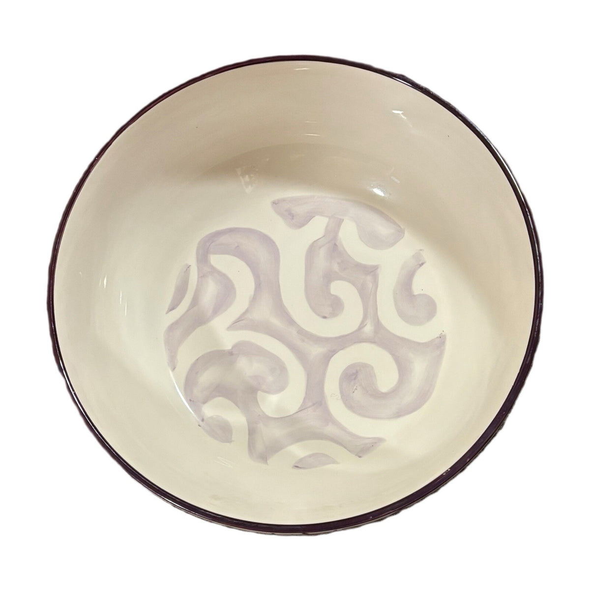 Rare Tracy Porter Serving Bowl SAGE TEA Hand Painted Ceramic Salad Pasta Diah