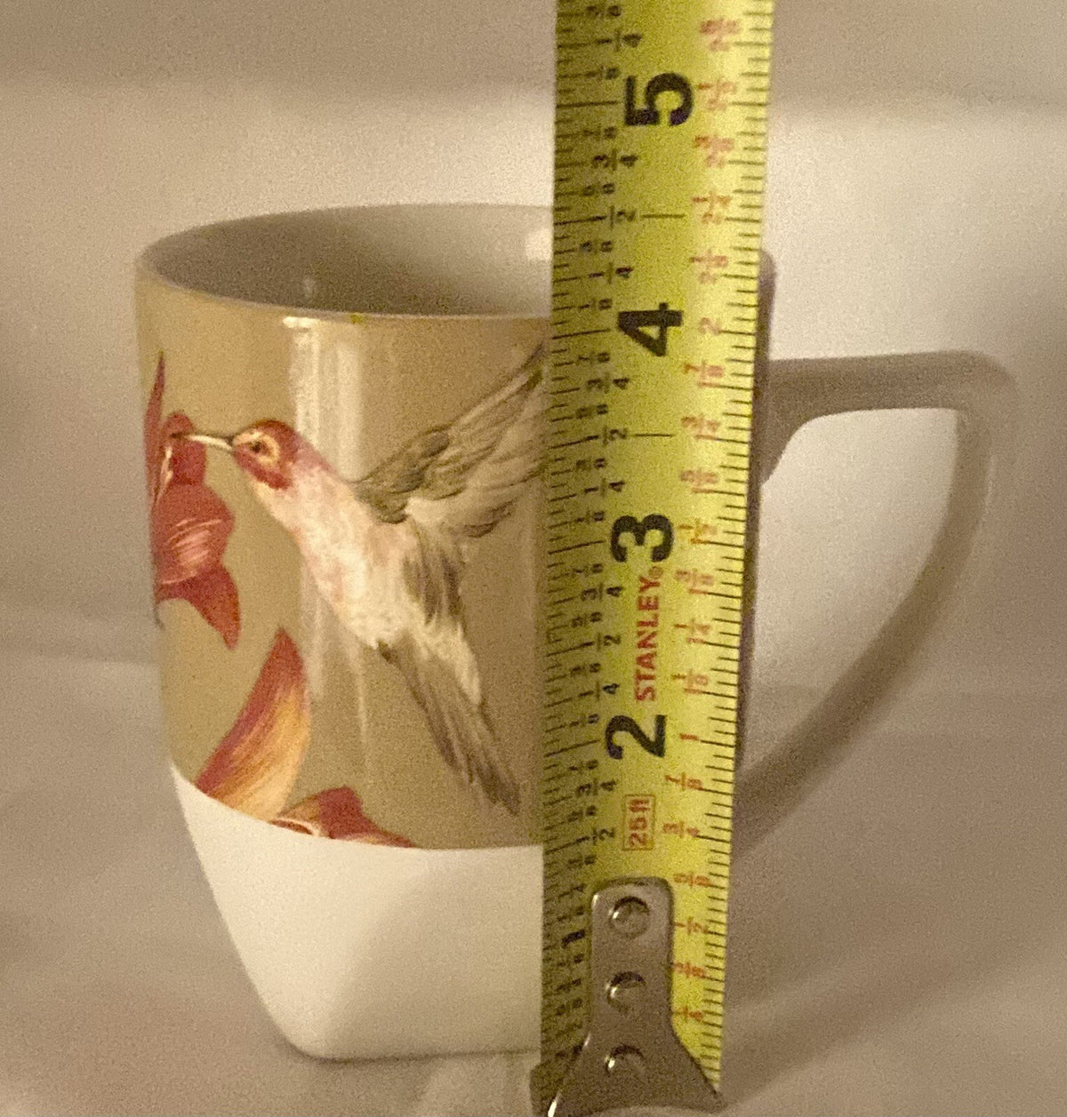 222 Fifth PTS Int’l. “ANTIGUA”  Stoneware Coffee Mug Hummingbird Tea Cup 12 oz