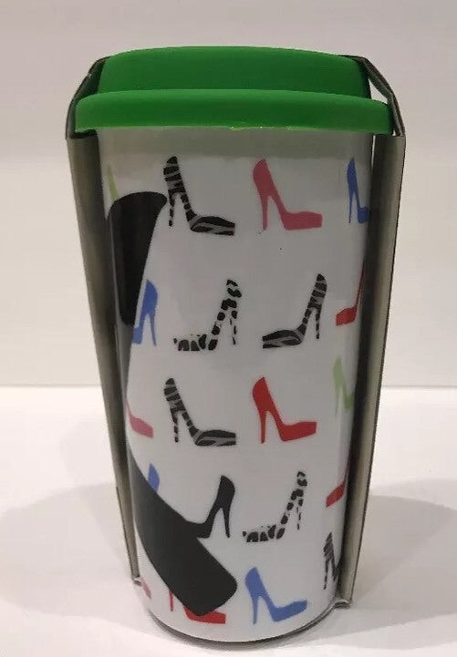 Ciroa Reuse Me Porcelain Travel Mug Green White Red Black Blue Cup Silicon Lid