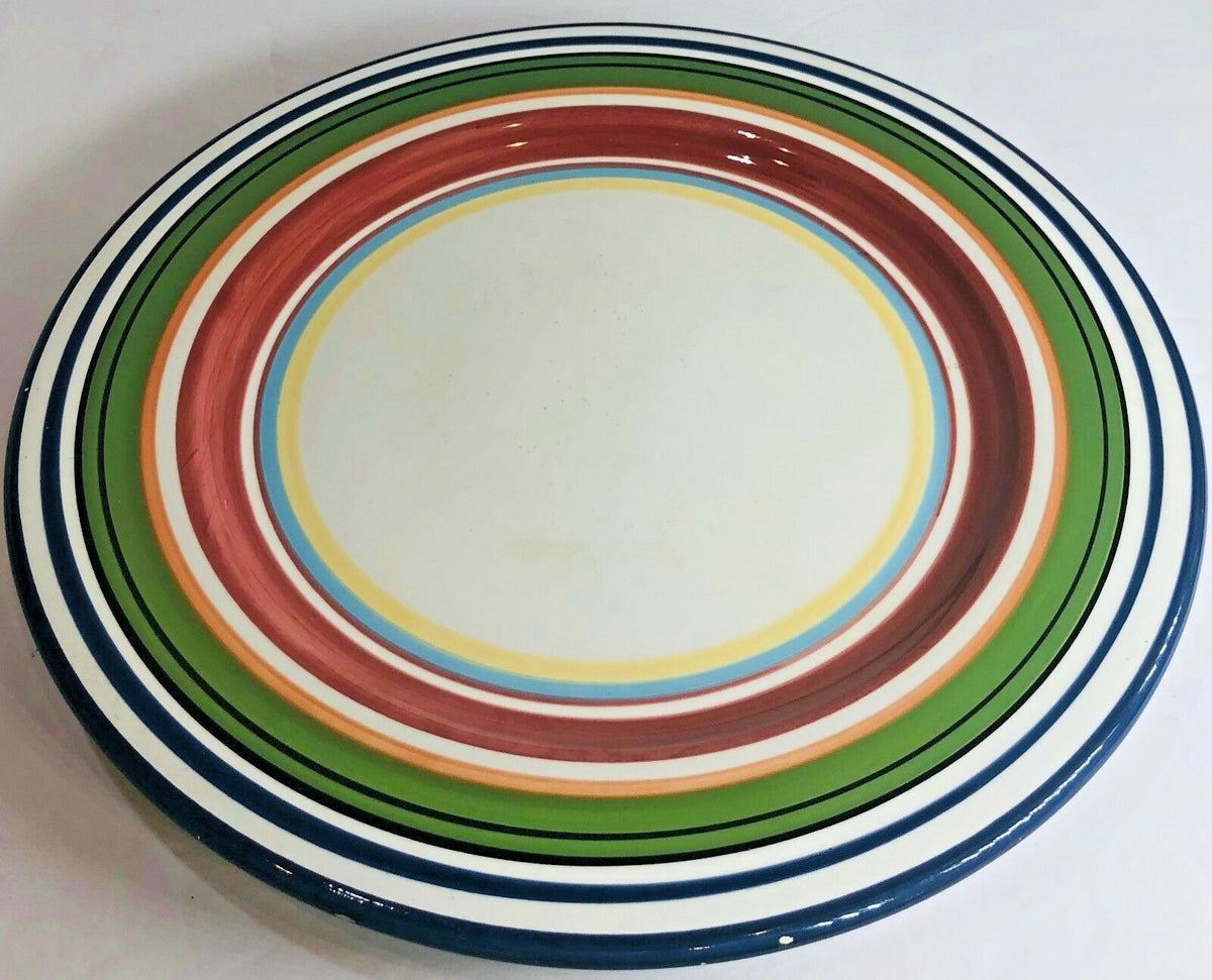 Pottery Barn Dinner Plate ESPADRILLE STRIPE China Large 12 1/2" D