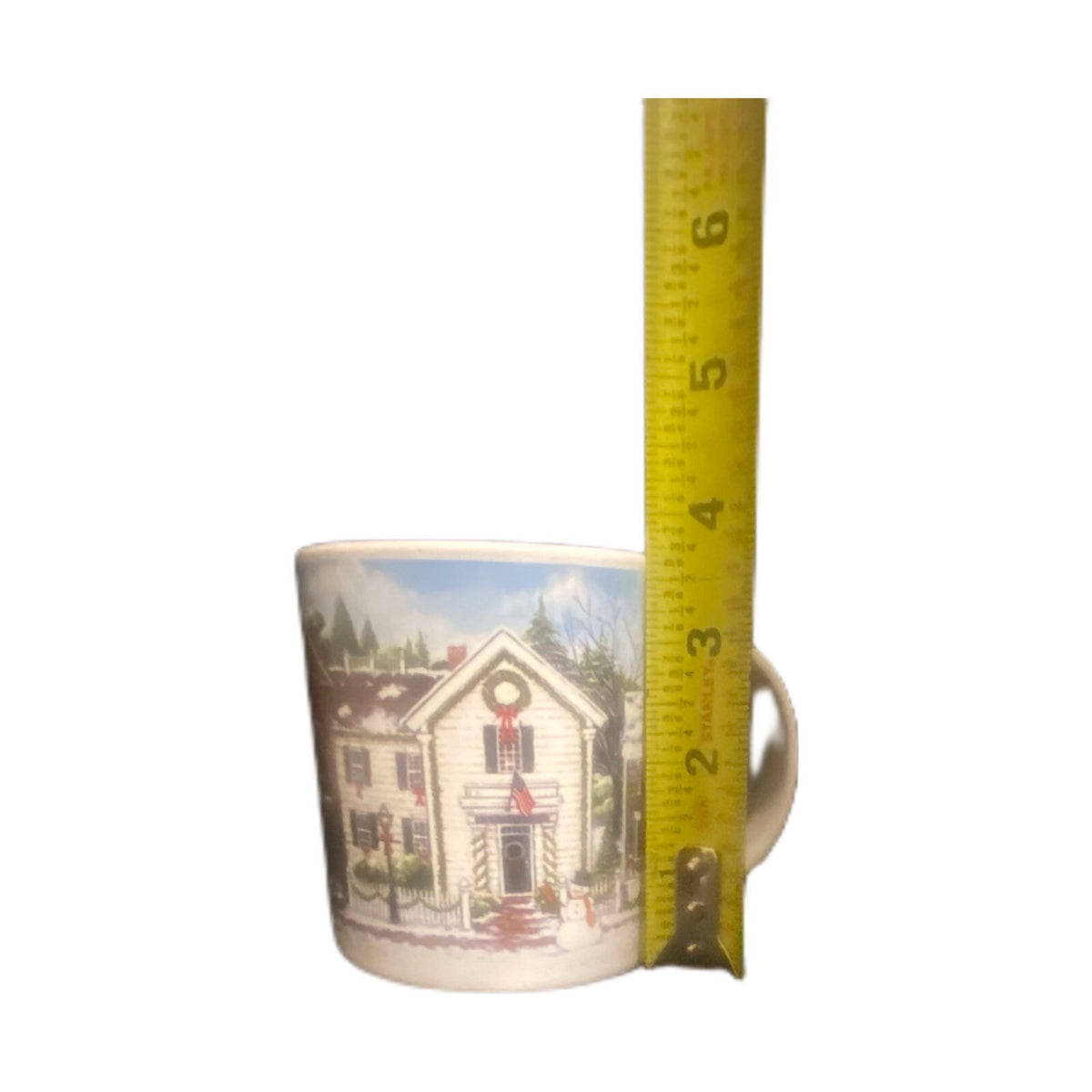 David Carter Brown 2-Mugs CHRISTMAS VILLAGE Sakura Stoneware Coffee Tea Cups