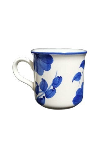 Gibson Designs LARKSPUR Cup & Saucer French Country Blue Flower 8 Oz Ceramic Set