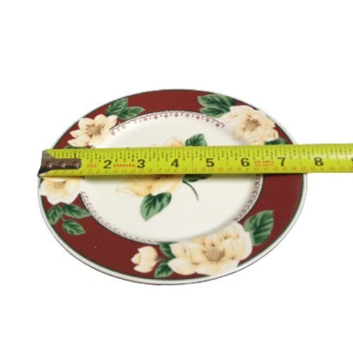 Gibson Designs Magnolia Bloom Set of 4 Salad Plates 7 5/8” Floral China