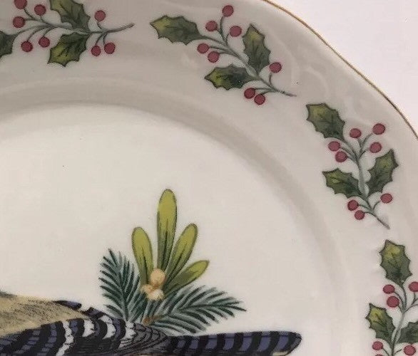 Gibson "SONGBIRDS" 1-Dessert/Bread & Butter Holiday Holly Berries Plate 6 3/4"D