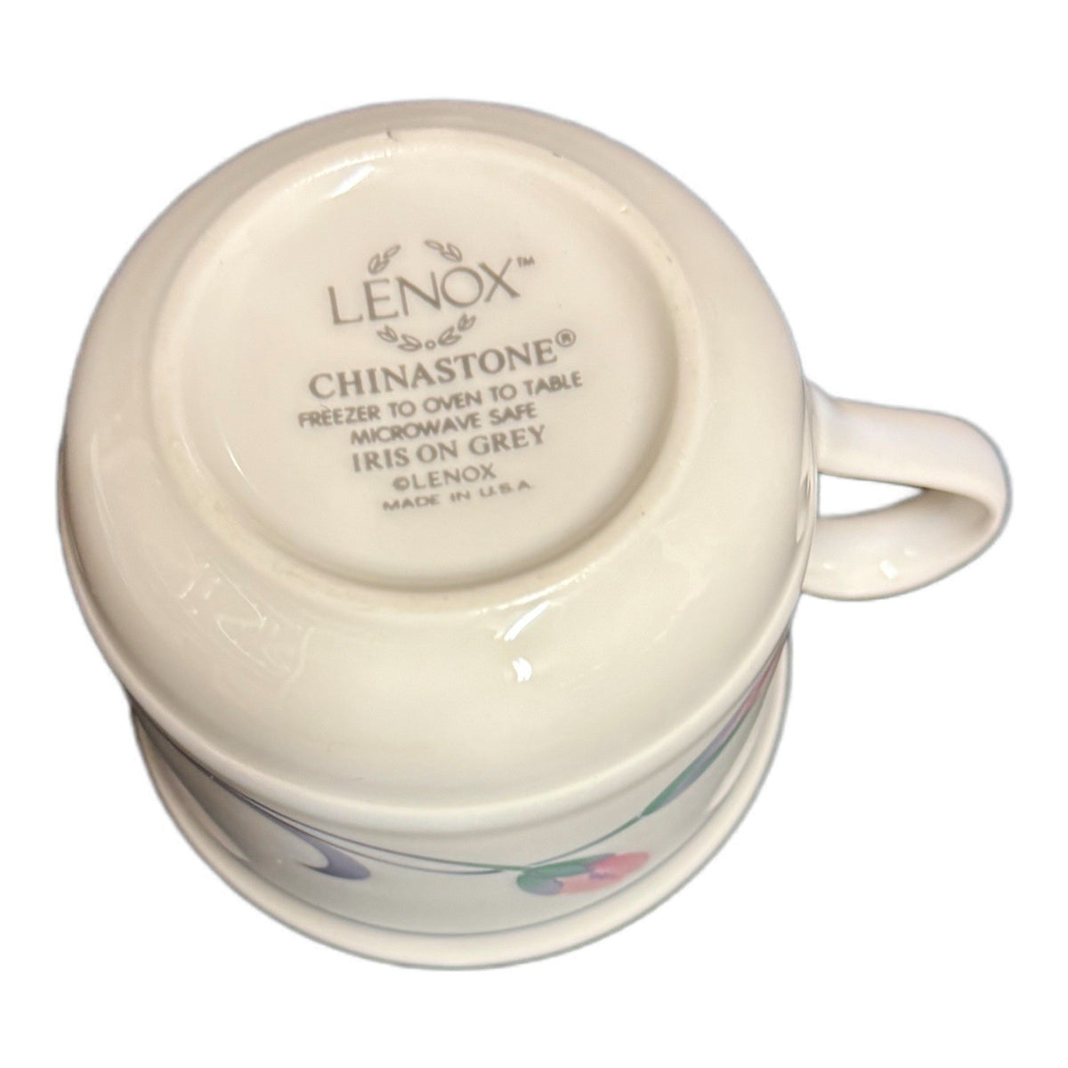Set of 6 Lenox Chinastone Iris Gray Cups – Floral – Minor Maker Flaws