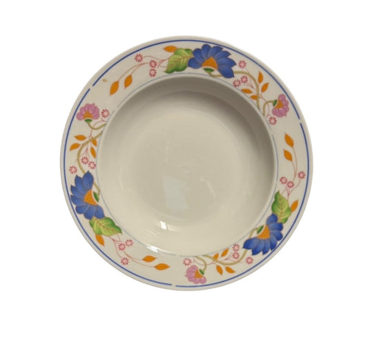 Allied Design Floral Soup Pasta Bowls 9”D Blue Pink Orange Set of 5