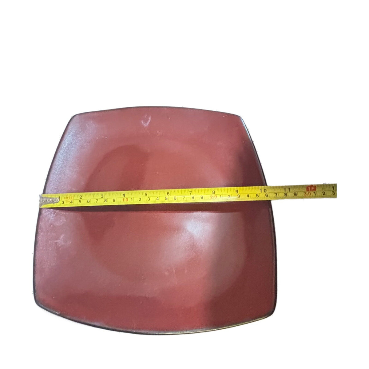 Simple Dining 4-Dinner Plates Burgundy Square Shaped Dessert Dinning Stoneware