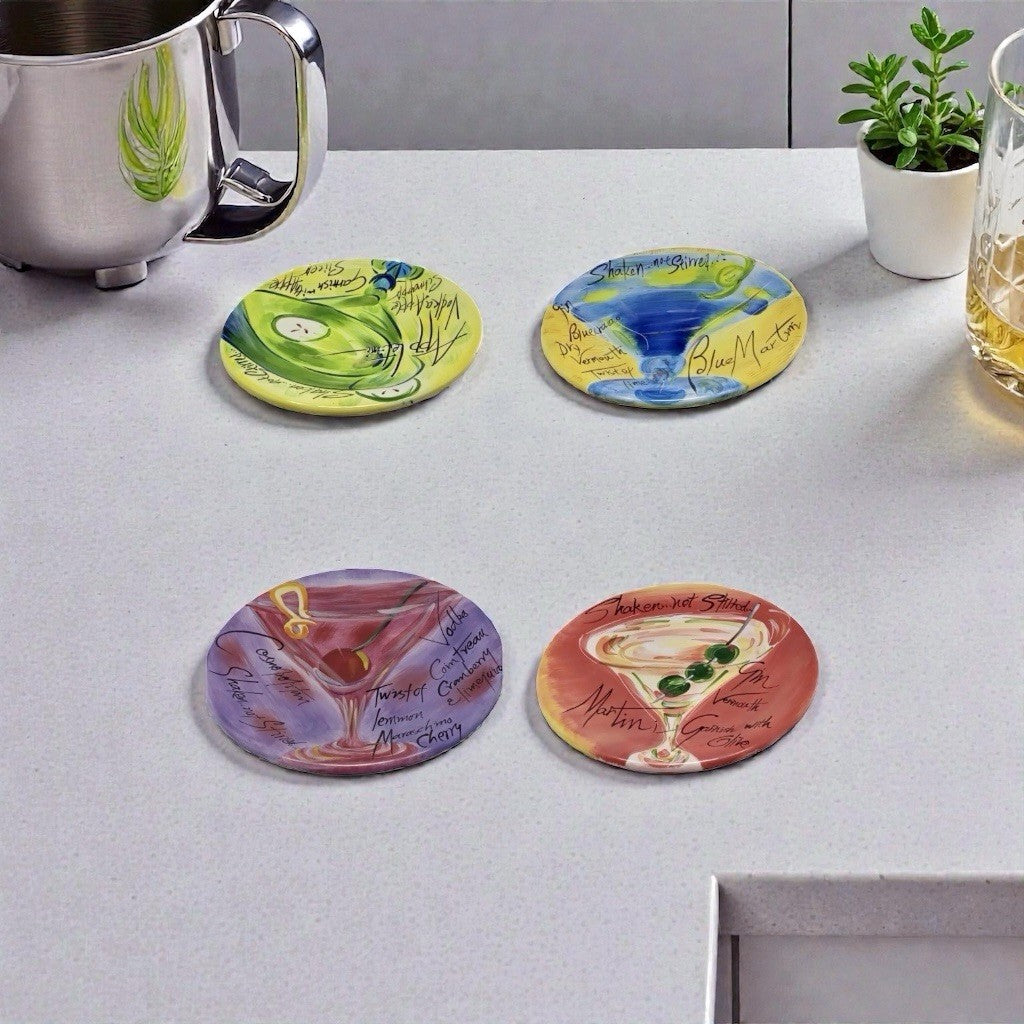Nanette Vacher Magnificent Martinis Set of 4 Salad/Dessert Plates 8¼”D