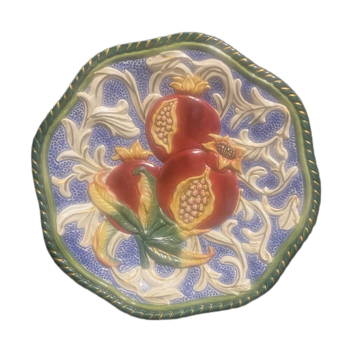 Fitz & Floyd Classic Canape FLORENTINE Accent Plate Pomegranate 3D Wall Hanging