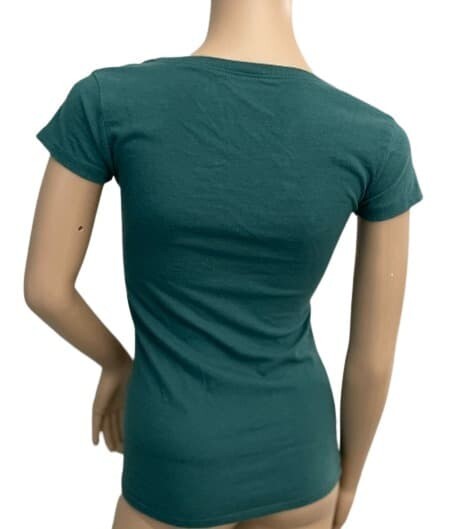 T-Shirt OWL be Home for Christmas L.O.L. VINTAGE Sm. V-Neck Cap Sleeves Green