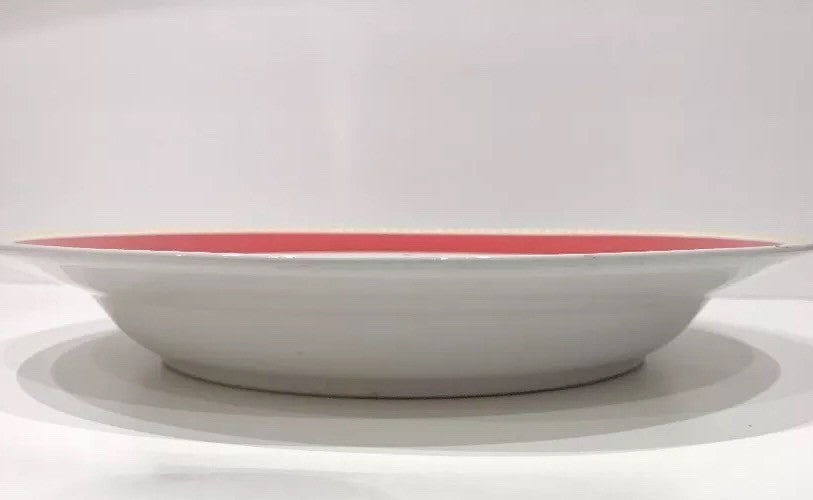 Disney Parks Mickey Mouse Ceramic Serving Bowl Red Salad Pasta Popcorn 11.5”