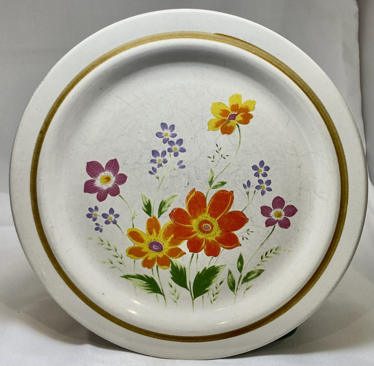 Mikasa SPRING FLORALS 4-Dinner Plates Japan Handcrafted NITA Stonecraft 10 5/8"D