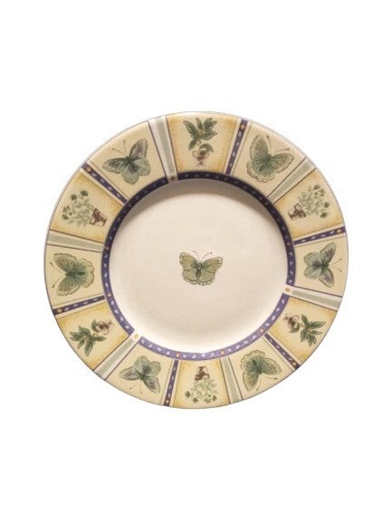 Gibson Designs SPRING MONARK 4-Rim Soup Bowls 8 1/2" D Butterfly Plant Panels